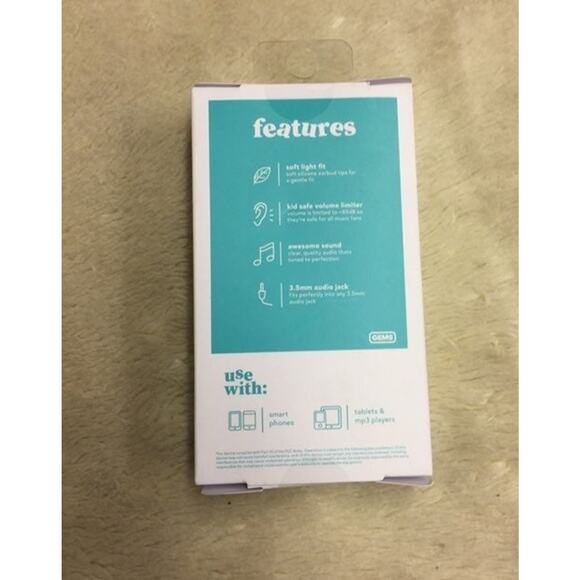 Gems Wired Kids Earbuds - Pink - Picture 2 of 2